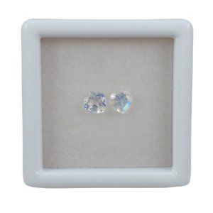 Natural Kuisa Rainbow Moonstone Loose Gemstones Heart Shape Matching Pair